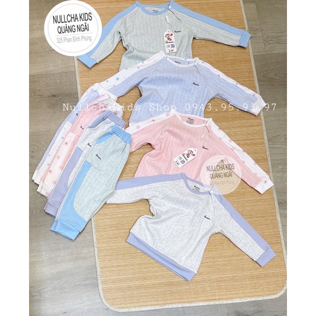 Bộ quần áo Avaler cotton nỉ nhung dài tay cài vai đủ size