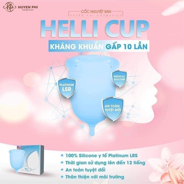 Cốc Nguyệt San Helli Cup Huyền Phi ( Made in USA ) - Thoải Mái, Không Khó Chịu, An Toàn