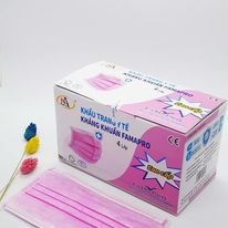 Chính Hãng- Khẩu trang y tế màu đen NAM ANH FAMAPRO 4 lớp giấy kháng khuẩn hộp 50 cái