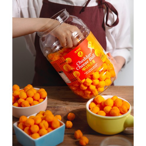 Snack Phô Mai Cheddar Chese Ball No Brand 370g Cheese/ Thịt Nướng