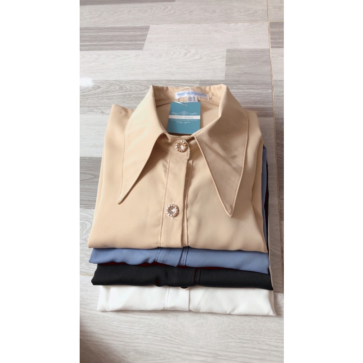 A132 áo sơ mi tay dài vải Lụa mango