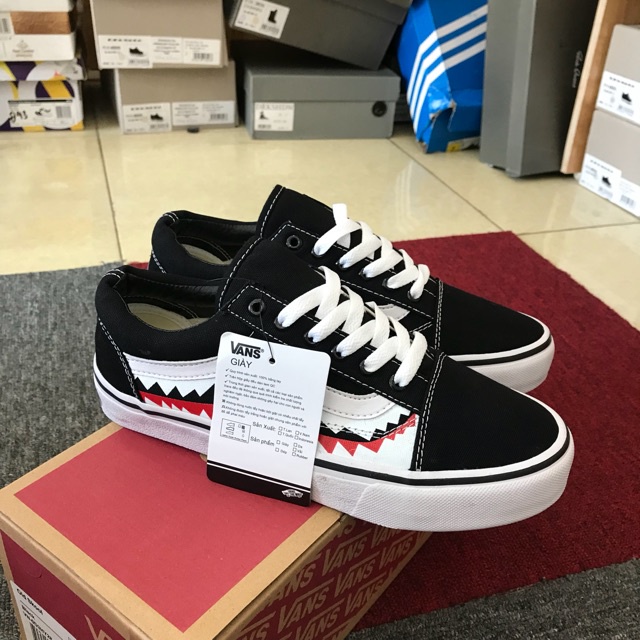 Giày thể thao nam nữ vans old skool cá mập răng cưa đen trắng thời trang hot hit 2022, phối đồ đẹp