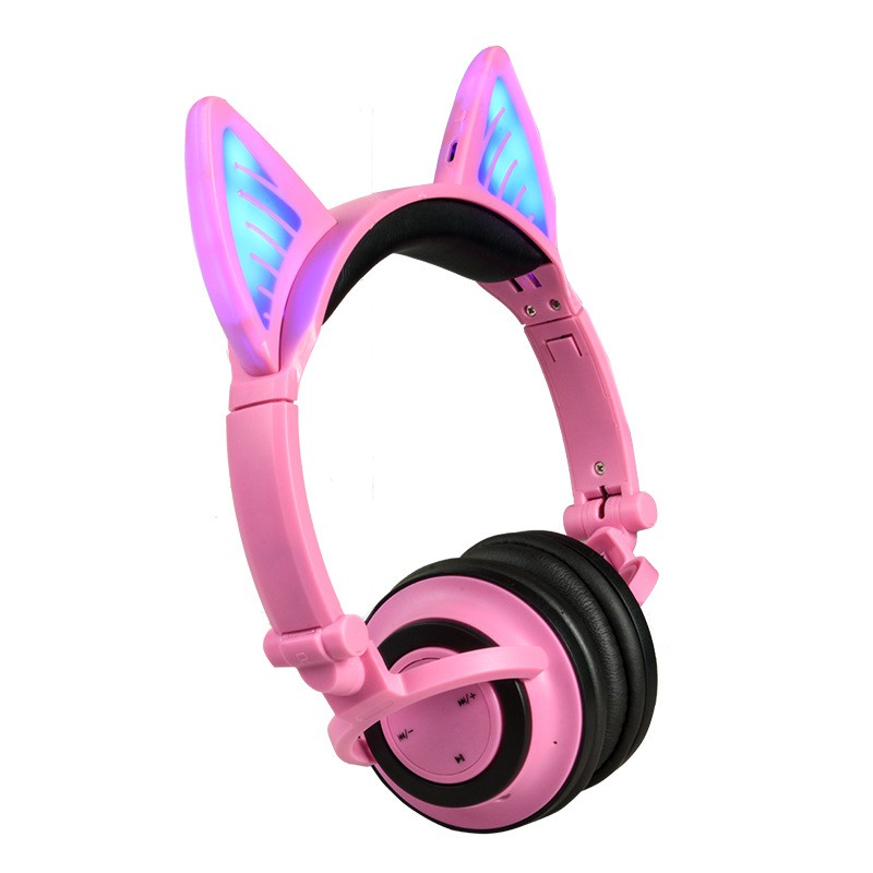 Cat ear Foldable Flashing Glowing headphones With LED light