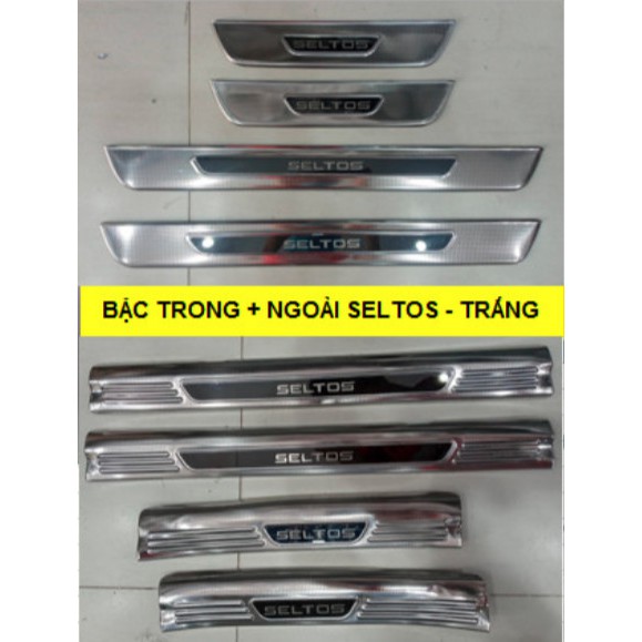 Ốp Bậc Cửa Xe Kia Seltos 2020- 2021 Mẫu Inox hàng đẹp