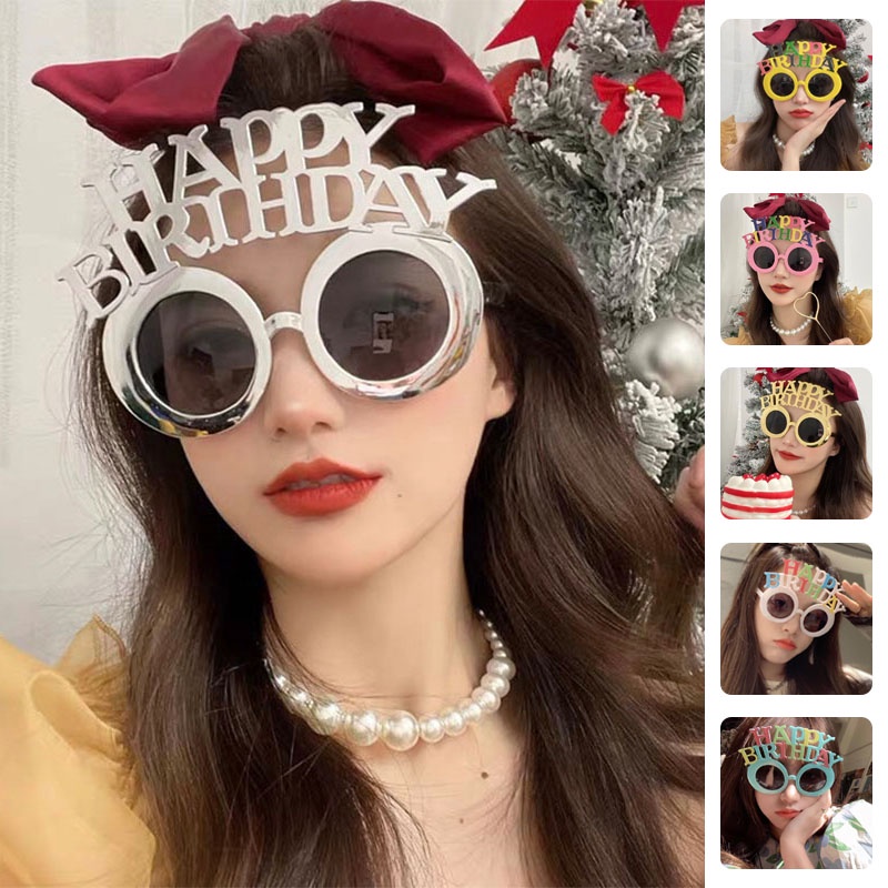 Mắt Kính In Chữ Happy Birthday Ngộ Nghĩnh