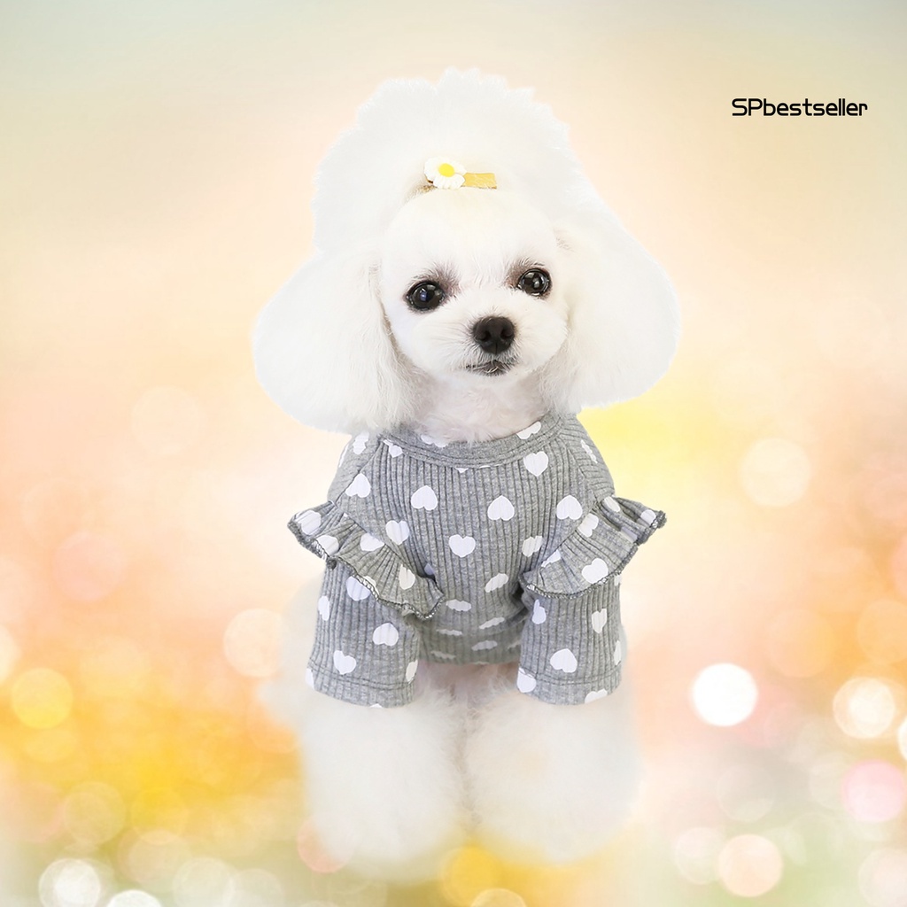 Áo thun cotton co giãn in họa tiết dễ thương thời trang mùa thu cho thú cưng