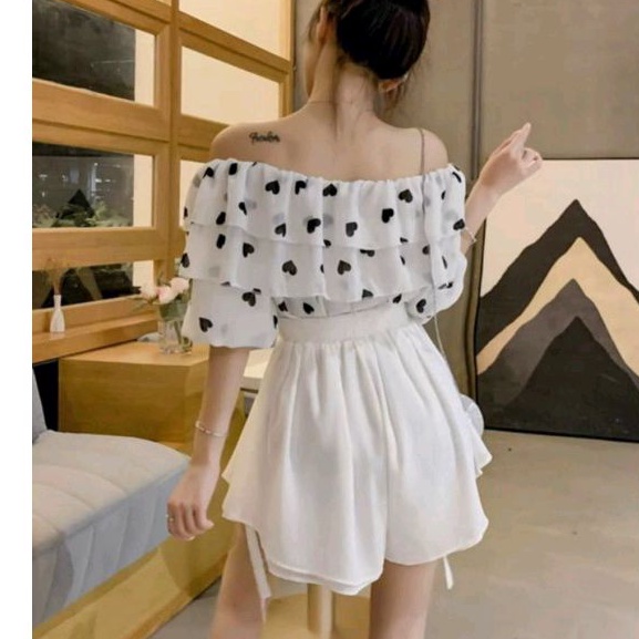 Quần váy voan 2 lốp cột nơ 1 tạo kiểu lưng chun co dãn