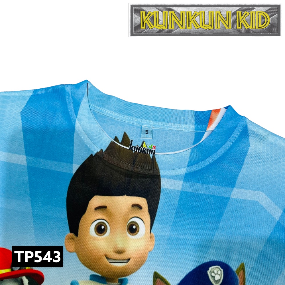 Quần áo bé trai in hình Chú chó cứu hộ Paw Patrol chất Thun lạnh Kunkun TP543 - Đồ bộ trẻ em size đại từ 10-40kg