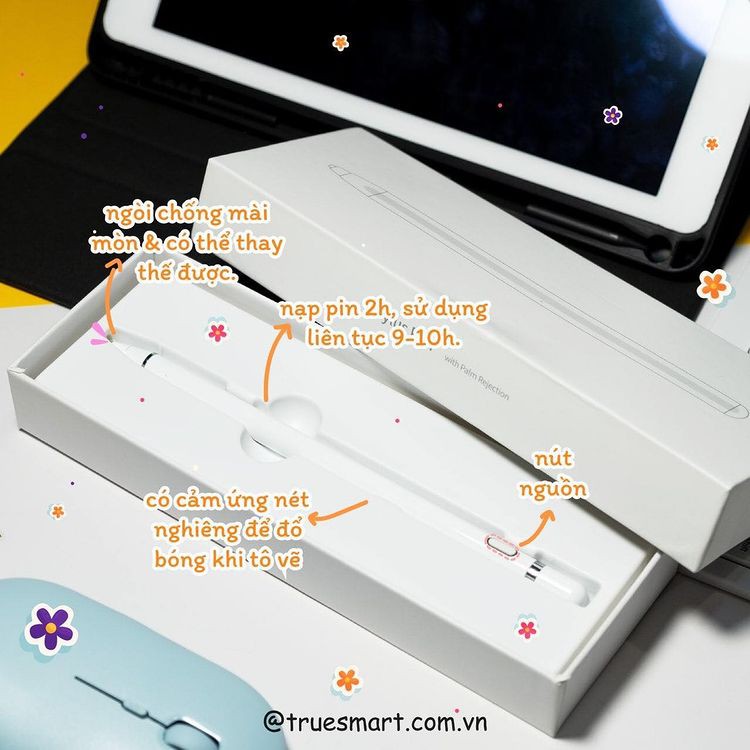 [AP Pencil 2] Bút Cảm Ứng Active Stylus Dùng cho Ipad, Bảo Hành 3 Tháng Toàn Hệ Thống Truesmart