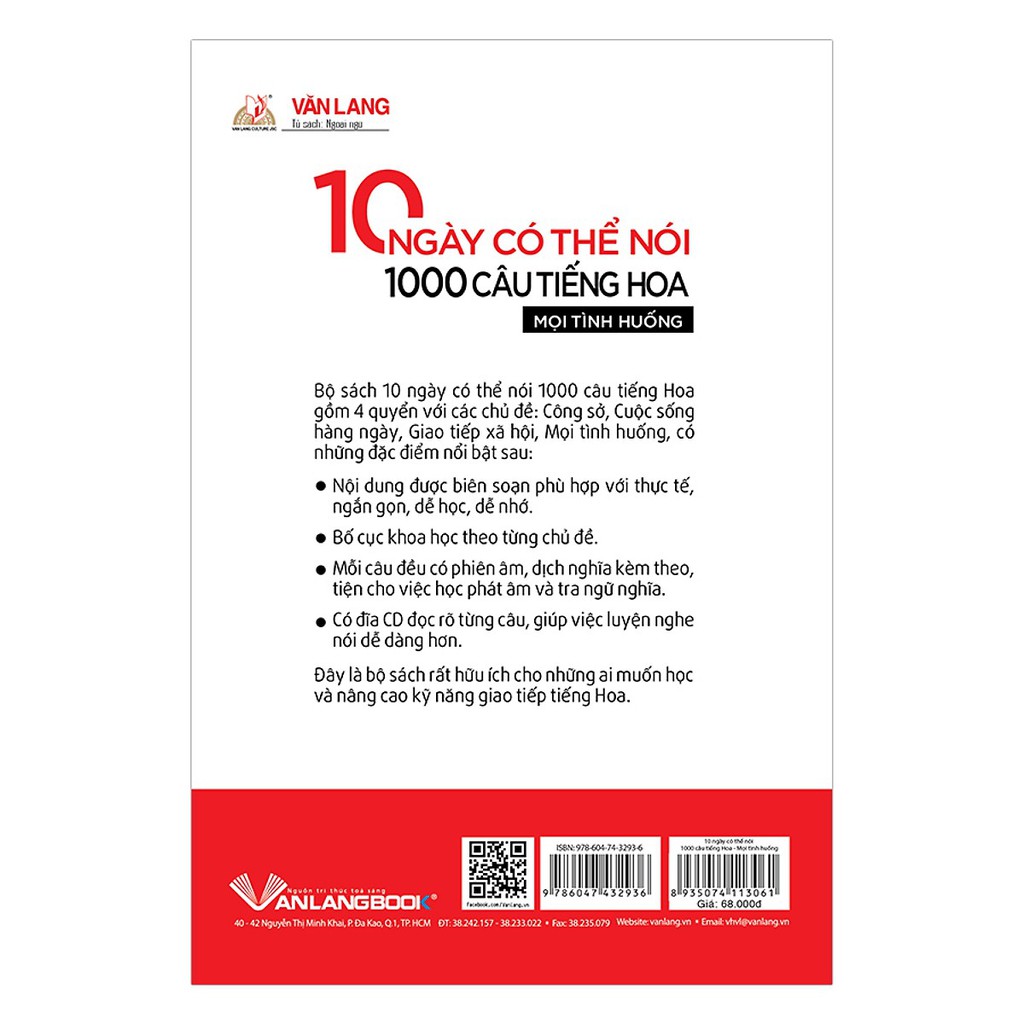Sách - 10 Ngày Có Thể Nói 1000 Câu Tiếng Hoa Mọi Tình Huống (Kèm CD) | BigBuy360 - bigbuy360.vn