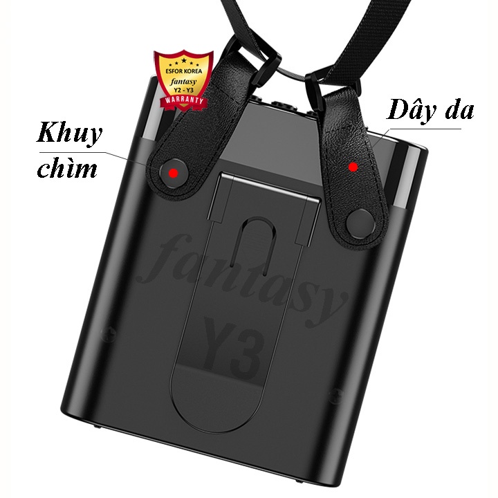 Máy trợ giảng không dây Esfor Fantasy Y3 Hàn Quốc, Loa Bluetooth song song 2 Mic, nhập khẩu chính hãng