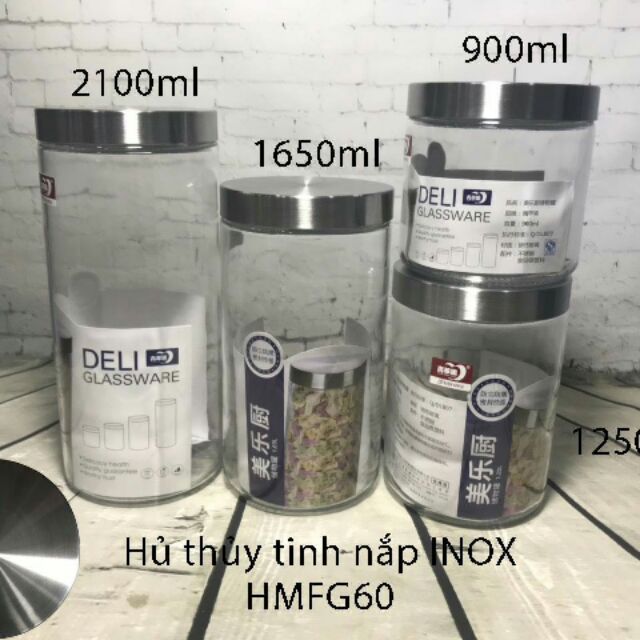 Hủ thủy tinh Deli nắp bạc | BigBuy360 - bigbuy360.vn