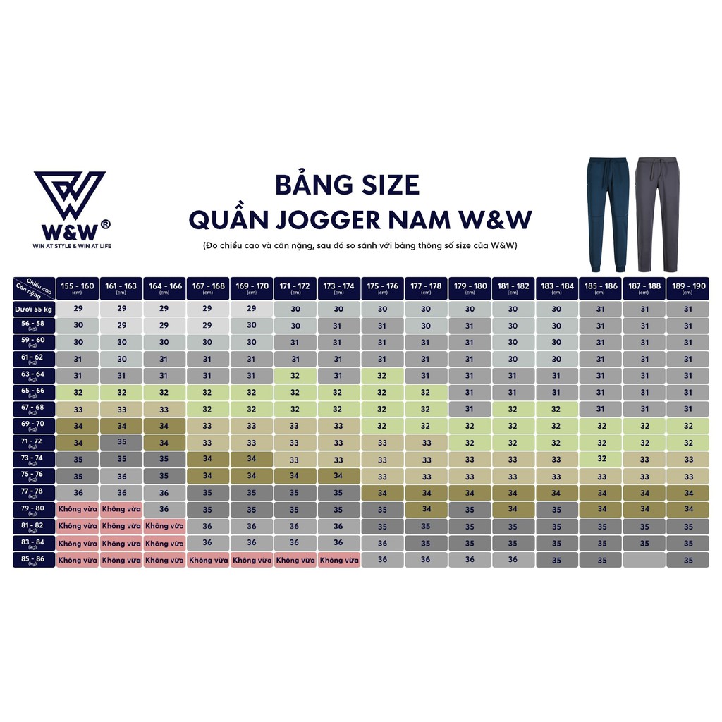 Quần Nỉ Jogger Nam W&amp;W Chất Polyester Cao Cấp Giúp Không Nhăn Dễ Làm Sạch Thiết Kế Ống Suông Thoải Mái Co Giãn Nhẹ WJO20