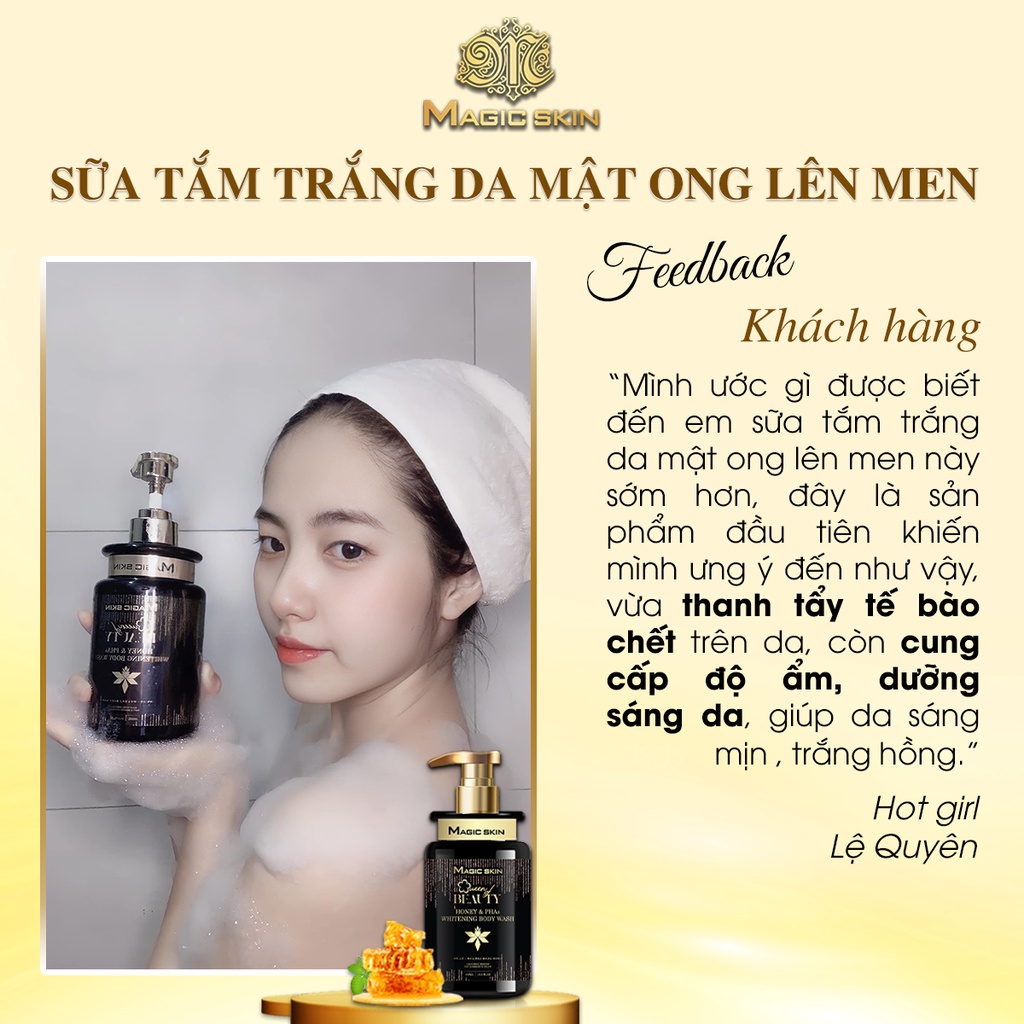 Sữa tắm trắng da MEN MẬT ONG Magic Skin MỚI