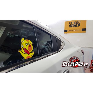 Sticker Pikachu Đập mặt vào kính (Hit The Class) - DecalPro