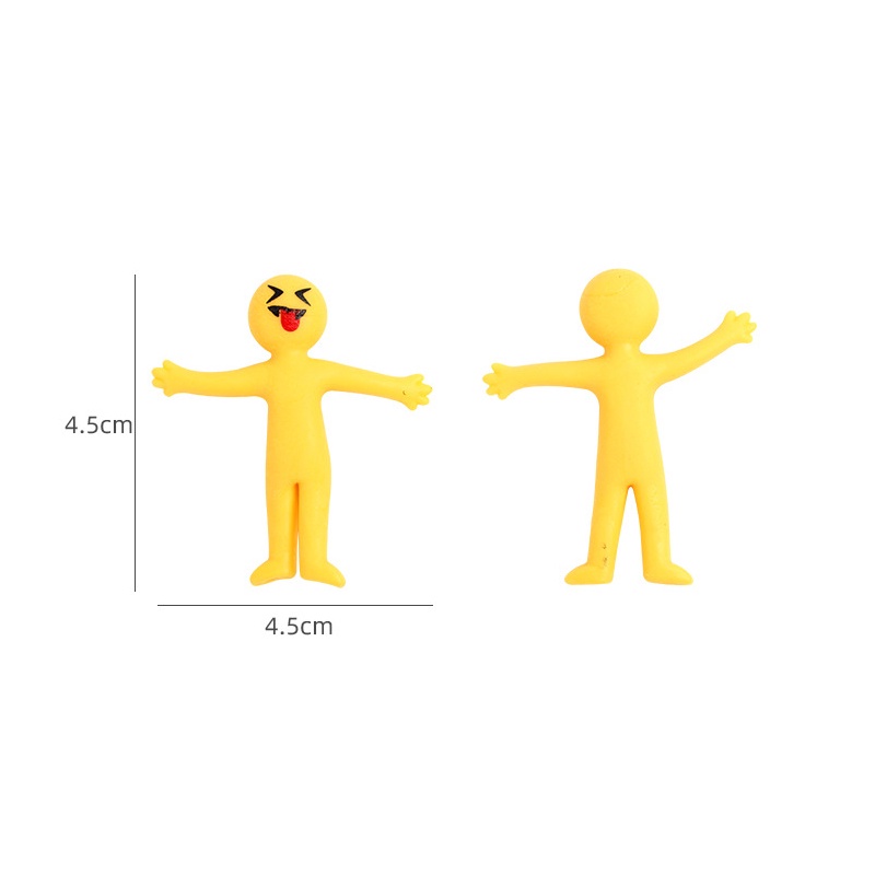 Đồ chơi mini HYG TOYS mô hình người kéo căng đàn hồi màu vàng có âm thanh