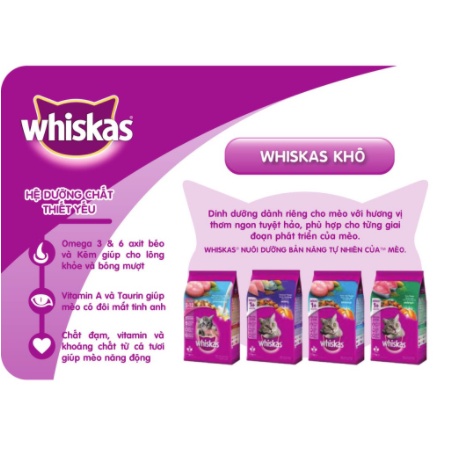 WHISKAS Thức ăn cho mèo lớn dạng hạt vị cá ngừ 1.2kg