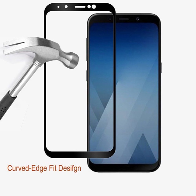 Samsung Galaxy A8 Plus 2018 kính cường lực full màn hình kèm phụ kiện dán tại nhà