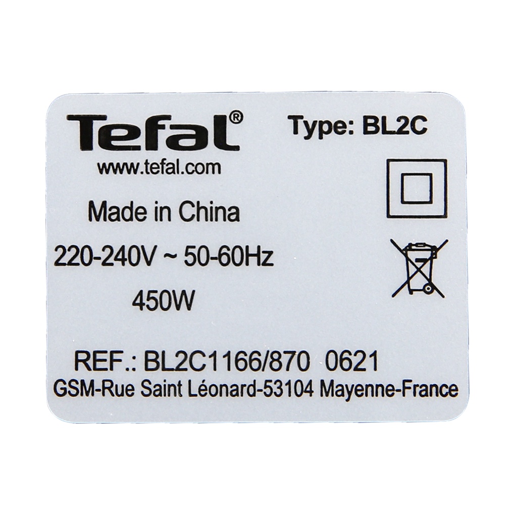 Máy xay sinh tố Tefal Blendeo BL2C1166 1.25 lít 450W xay hạt, sinh tố, rau củ - Chính hãng BH 12 tháng