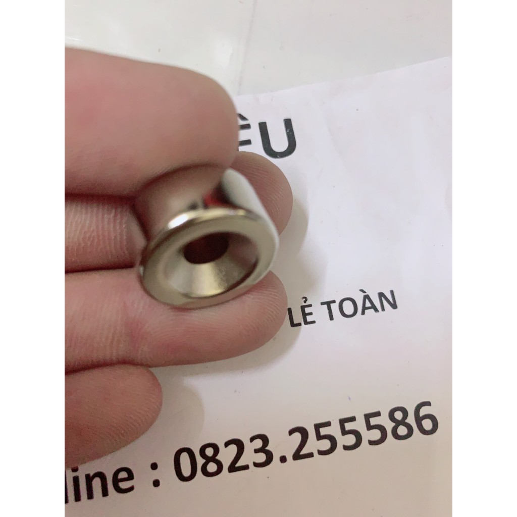 Nam châm tròn 20x10mm lỗ vát ( GIỮ BI) , nam châm đất hiếm