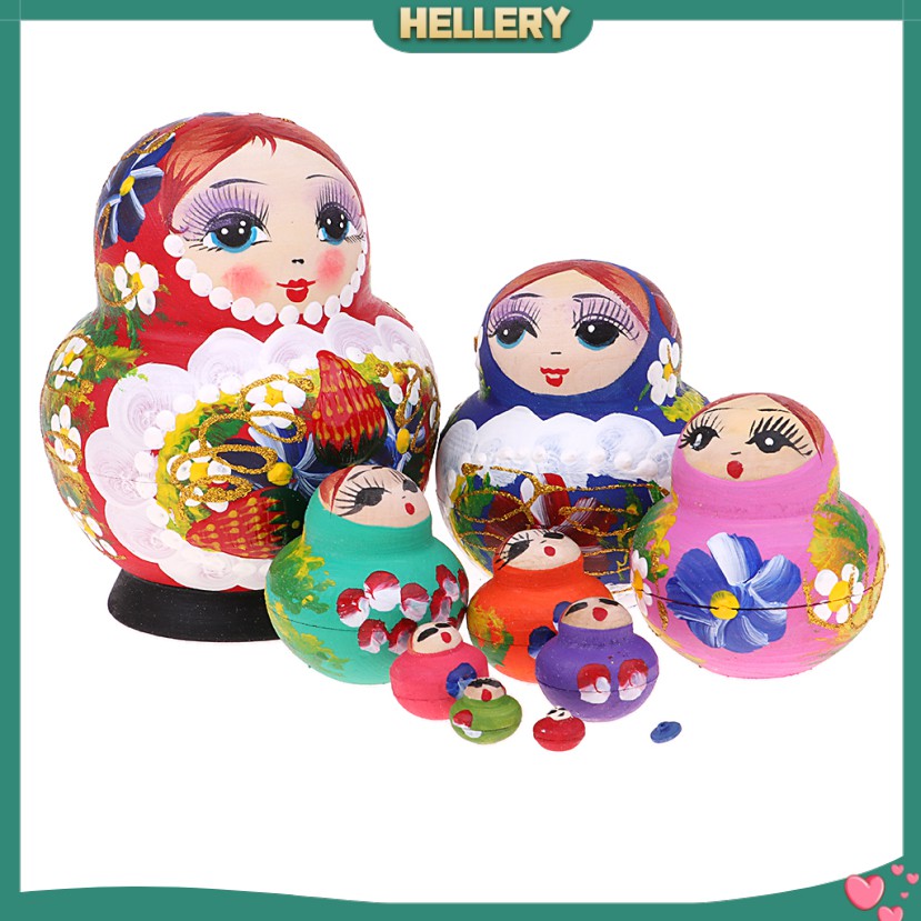 Set 10 búp bê Nga Matryoshka bằng gỗ