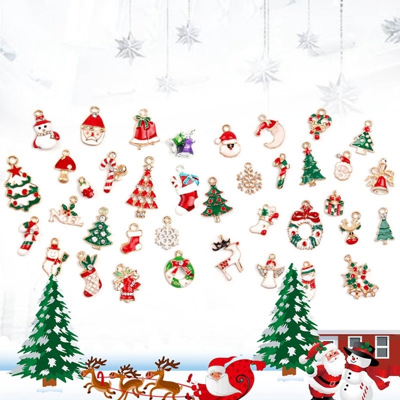 Set 19 Mặt Vòng cổ Trang Trí Cây Thông Noel DIY