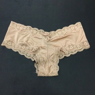 TH30280  Quần lót nữ lụa phối ren Victoria's secret Nude