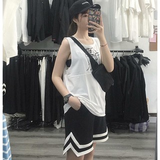 Quần short thun nam nữ double-v