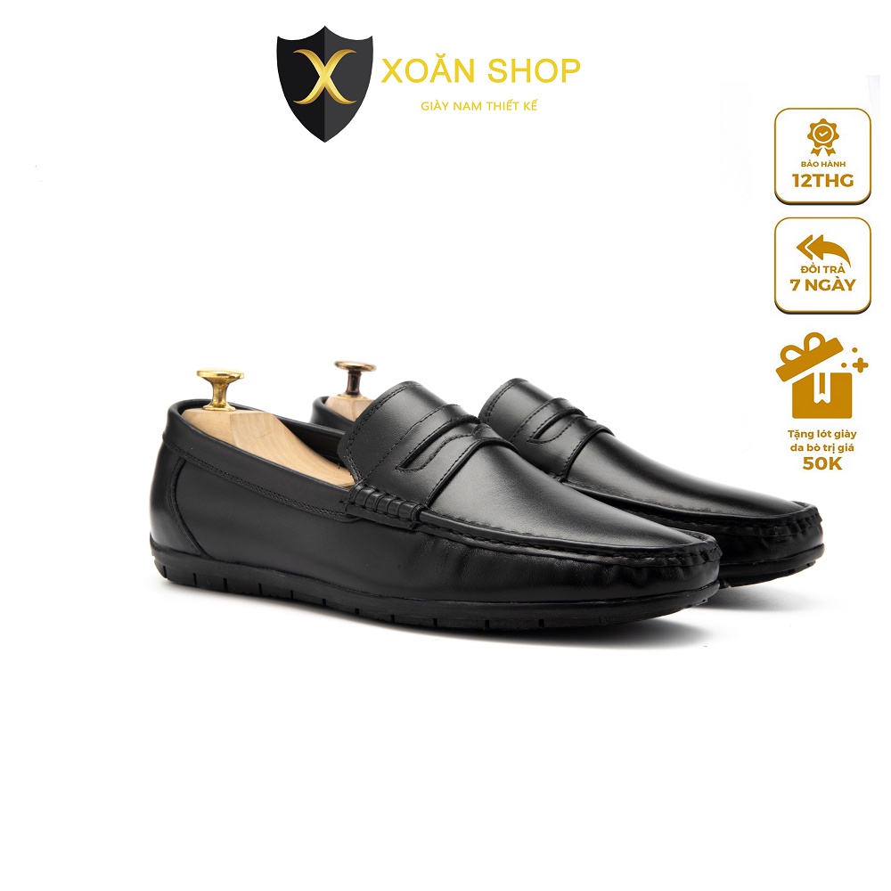 Giày Moca Nam Giày Mọi Nam Siêu Bền Đẹp XOĂN SHOP Da Bò Thật Size 38 Đến 42 Màu Đen Bảo Hành 24 tháng - M019