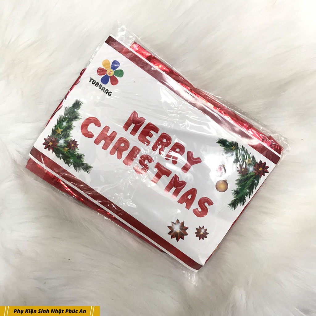 Bóng kiếng chữ MERRY CHRISTMAS trang trí giáng sinh Noel