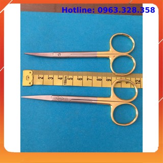Kéo y tế cán vàng cong hoặc thẳng 11,5cm, hàng cao cấp