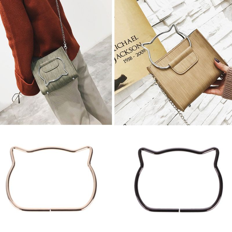 Quai cầm túi xách bằng kim loại hình mèo dễ thương