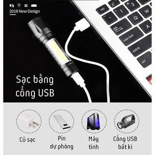 Đèn Pin MINI Siêu Sáng Cao Cấp Có Zoom 3In1