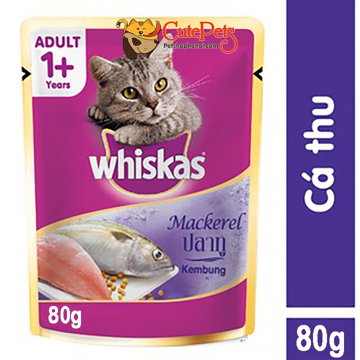 Pate cho mèo Whiskas 80g thức ăn ướt cho mèo - CutePets Phụ kiện chó mèo Pet shop Hà Nội