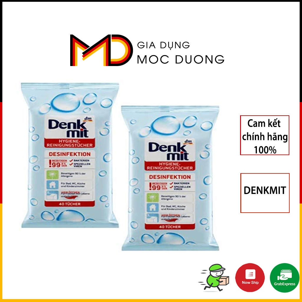 Túi giấy ướt Denkmit Hygiene, 40 tờ [HÀNG NHẬP ĐỨC]