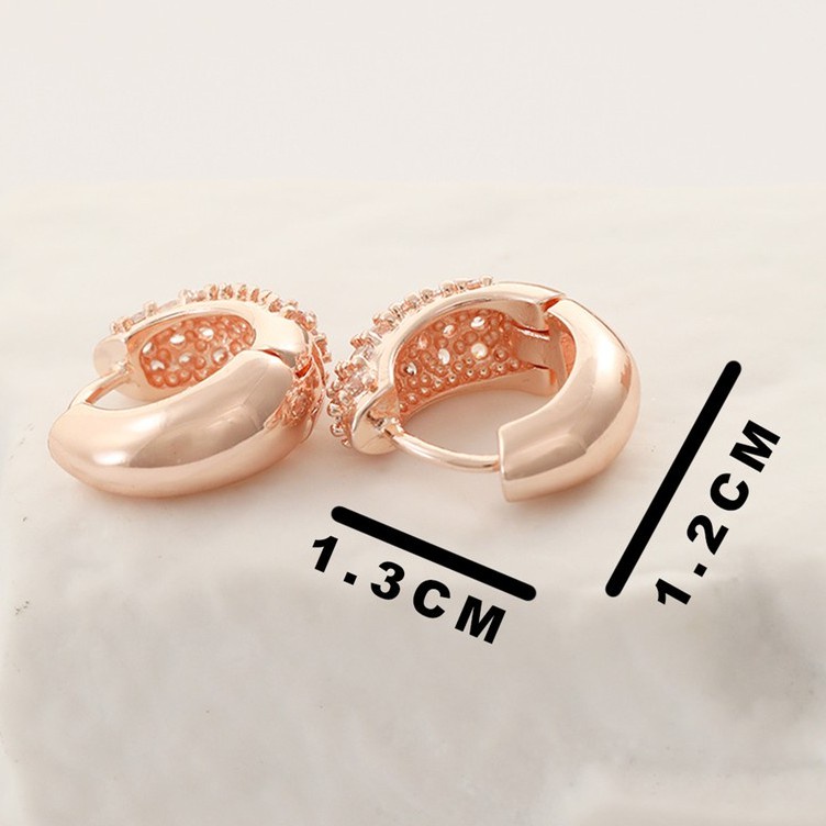 14K Gold-Coated Zircon Earring Ring Round Ear Buckle Fashion Ear Clip Ear Jewelry 013