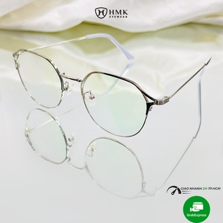 Gọng kính cận Nam/Nữ HMK mắt kính tròn chất liệu kim loại màu sắc thời trang G90127 nhiều màu