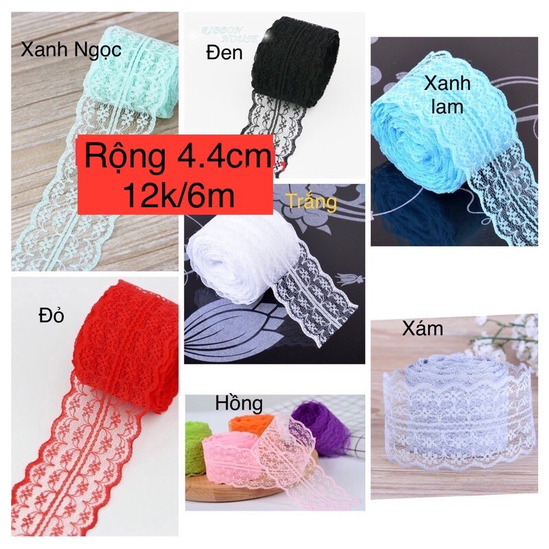 6m ruy băng ren rộng 4.4cm