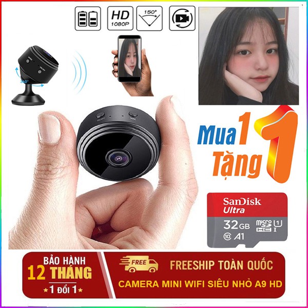 💛Có HDSD + Tư Vấn 24/7💛Camera Wifi Chống Trộm A9 HD - App Miễn Phí, Camera HD Độ Nét Cao, HDSD TIẾNG VIỆT