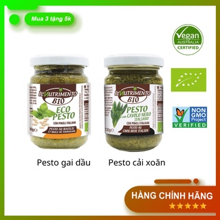 Sốt Pesto Thuần Chay, Cải Xoăn Hữu Cơ 130g IL Nutrimento Pesto Without Cheese làm salad, mì ý, ướp nướng