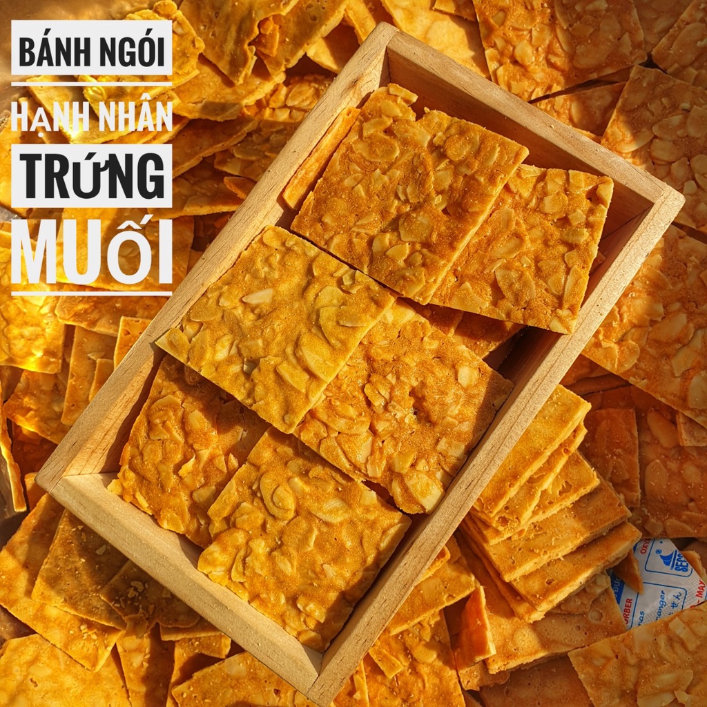 Bánh Ngói Hạnh Nhân (Truyền Thống, Trứng Muối, Socola, Matcha - Trà Xanh) - Bánh ăn kiêng Healthy Giảm Cân