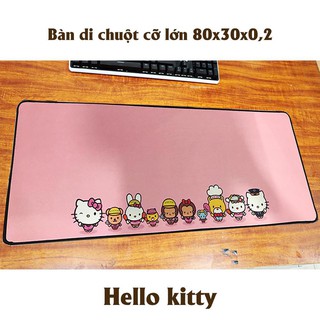 Pad chuột Hồng Hello Kitty size 80x30cm bo viền chắc chắn