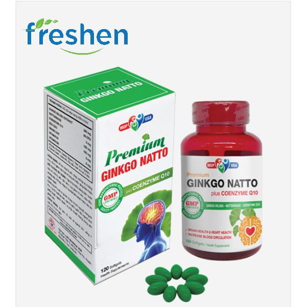 Ginkgo Natto Plus Coenzyme Q10 -Ginkgo Natto Plus Q10 giúp hỗ trợ hoạt huyết, tăng cường lưu thông máu