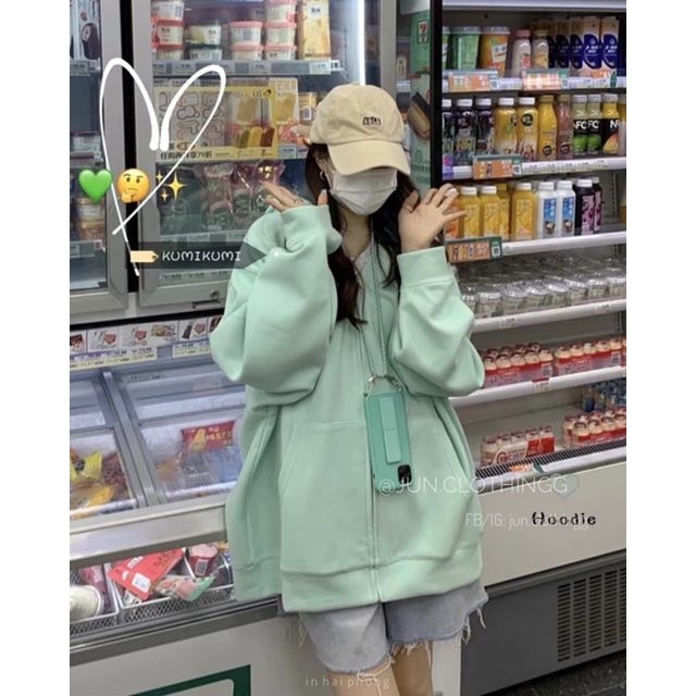 Hoodie zip nỉ bông trơn báic 9088 - Ảnh JUNclothing | BigBuy360 - bigbuy360.vn