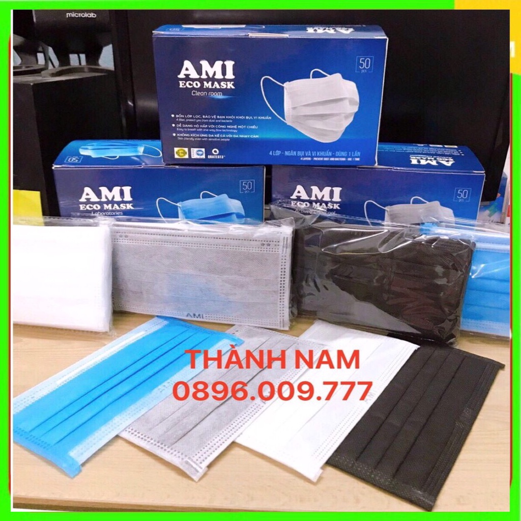 KHẨU TRANG Y TẾ 4 LỚP AMI - hộp 50c