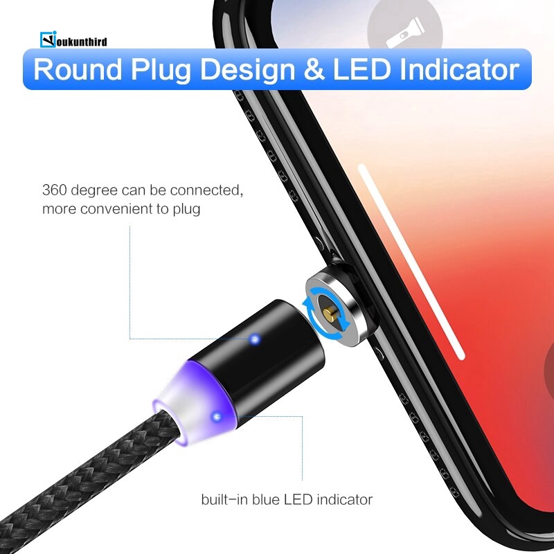 Cáp sạc nhanh KABEL có đèn LED Micro USB + Lightning