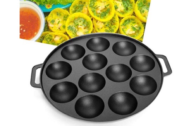 Khuôn bánh khọt 8 lỗ, 10 lỗ, 12 lỗ kèm nắp đậy chống dính