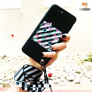 Ốp lưng Off- white hoa lá kèm dây đeo