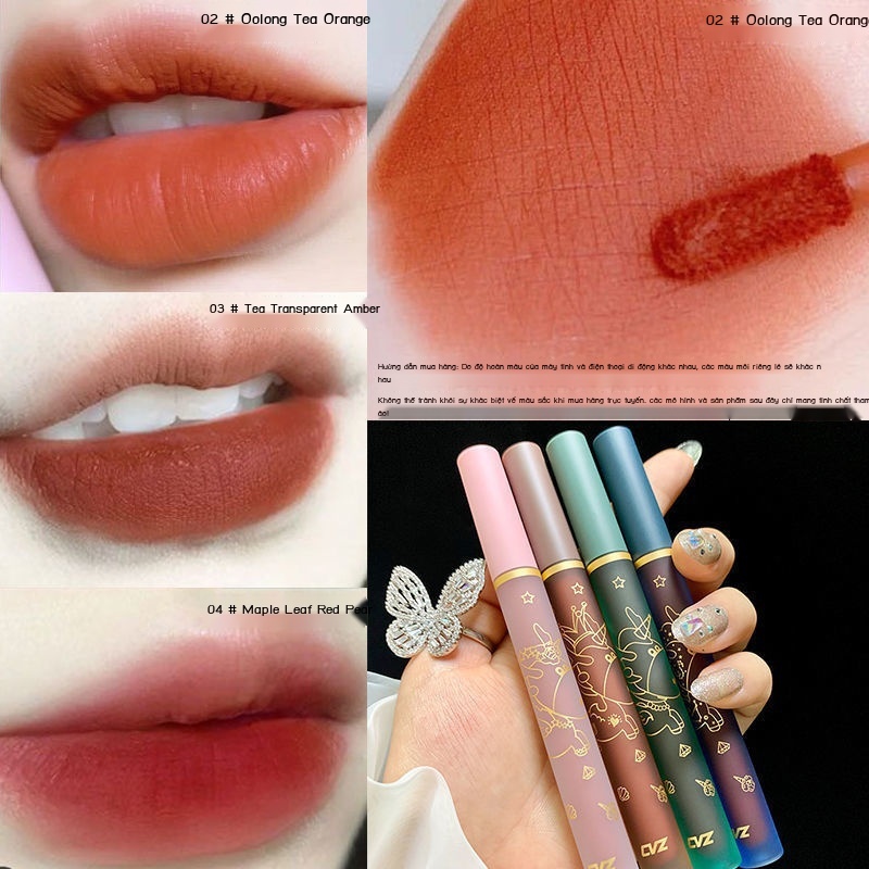 Son Lì CVZ Lên Màu Siêu Chuẩn Siêu Xinh, Tông Màu  Son Đẹp, Quyến Rũ, Mềm Mịn, Lâu Trôi, Chống Thấm Nước, Không Dính Ly