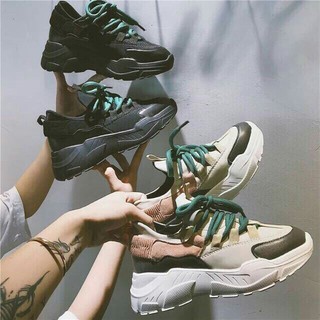 Giày sneaker nữ ulzzang đế 5 cm dây xoắn cao cấp